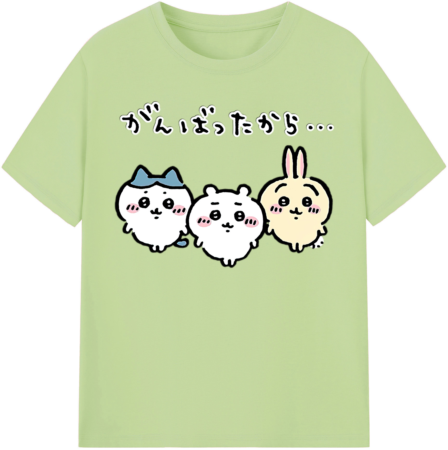 （画像用） ちいかわ ハチワレ Chii-kawa hachiware 綿100％半袖Tシャツ（フロントプリント）